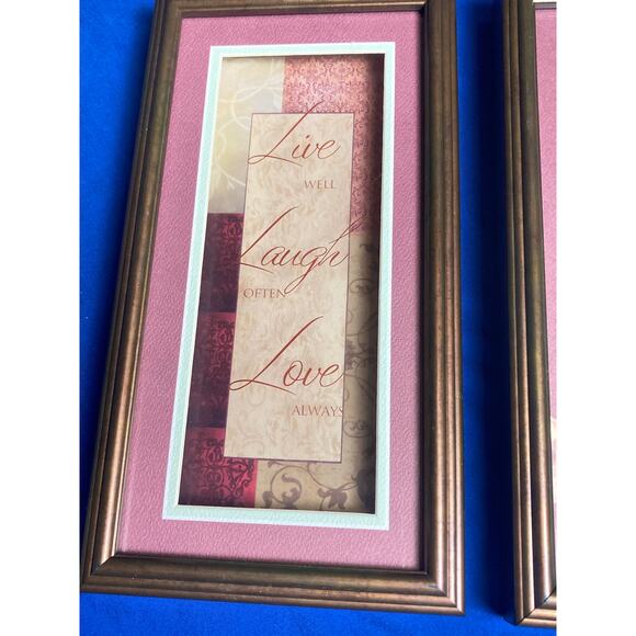 Wall Art 3D Shadow Box Affect Framed Live Laugh Love Dance Sing (2) 11" Tall - Picture 2 of 9